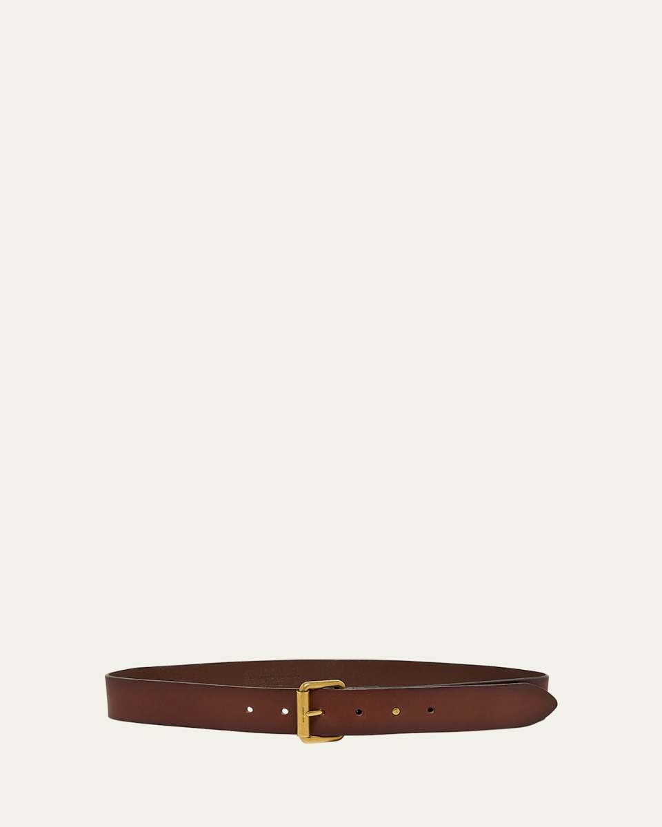 Motorcycle Brown Leather Belt